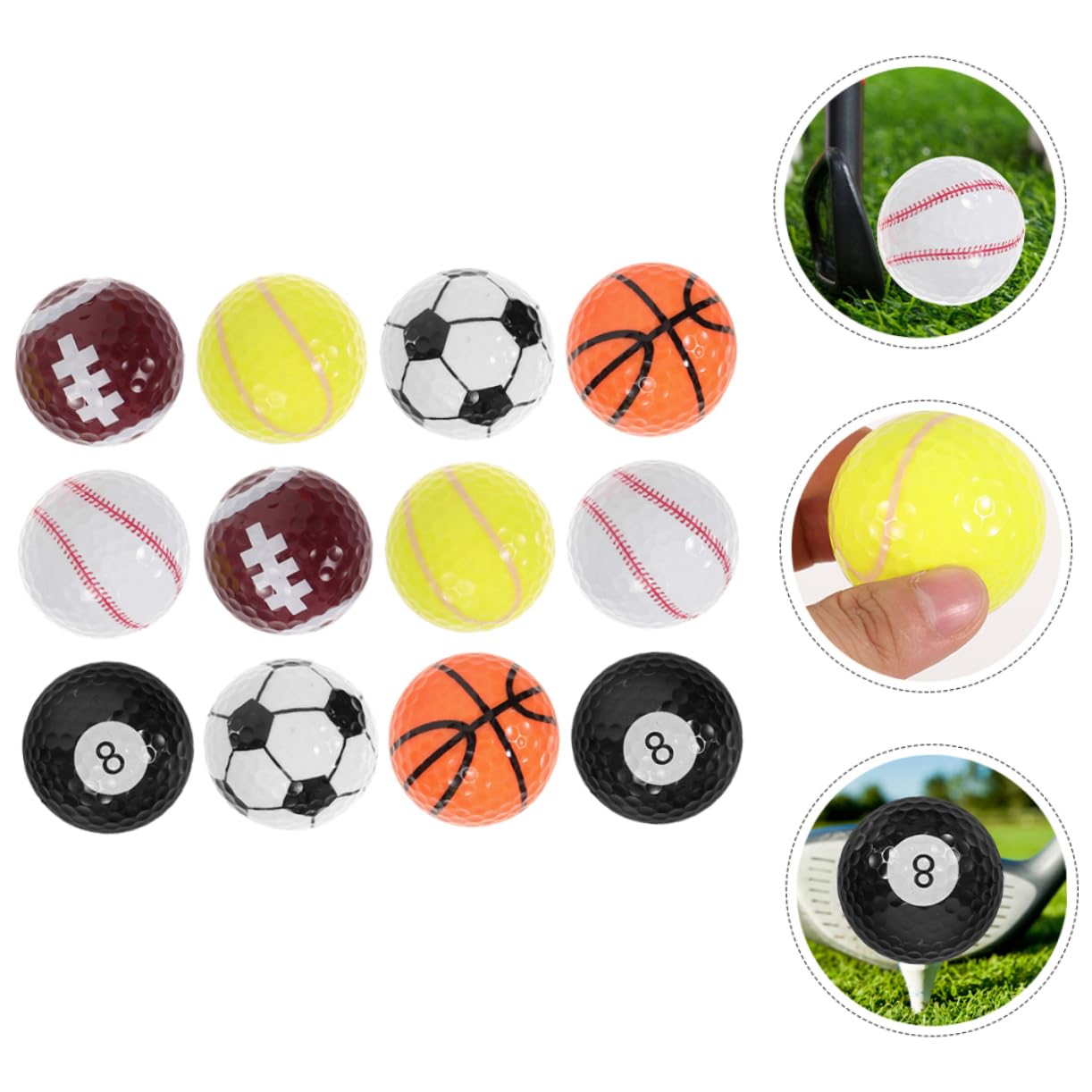 Kisangel de Golf para Hombres Y Mujeres Juego de 12 de Golf de Resina de Divertidas para Practicar