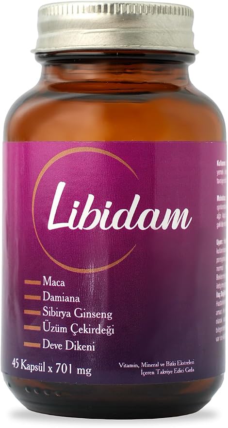 Libidam Maca Damiana Sibirya Ginsengi Özlü Multivitamin Mineral Takviye Edici Gıda, 45 Kapsül x 701 mg