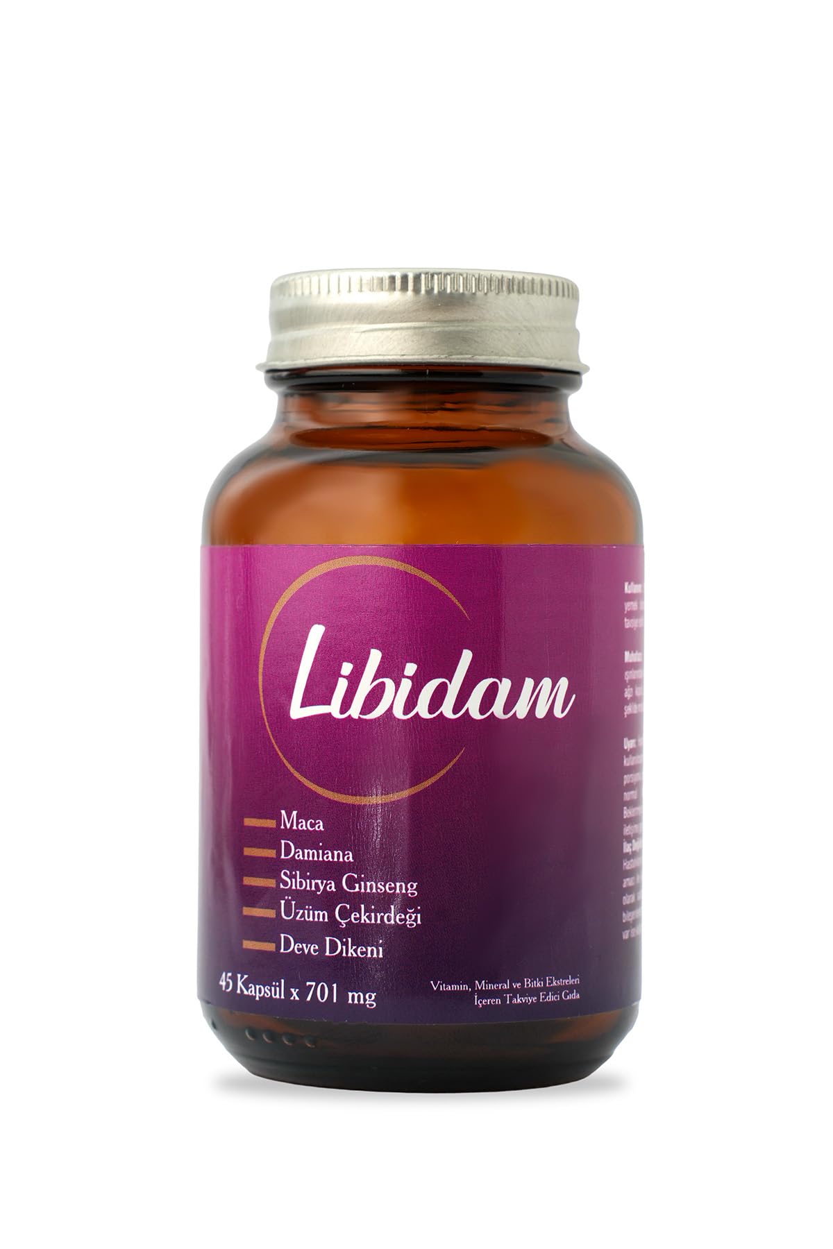Libidam Maca Damiana Sibirya Ginsengi Özlü Multivitamin Mineral Takviye Edici Gıda, 45 Kapsül x 701 mg
