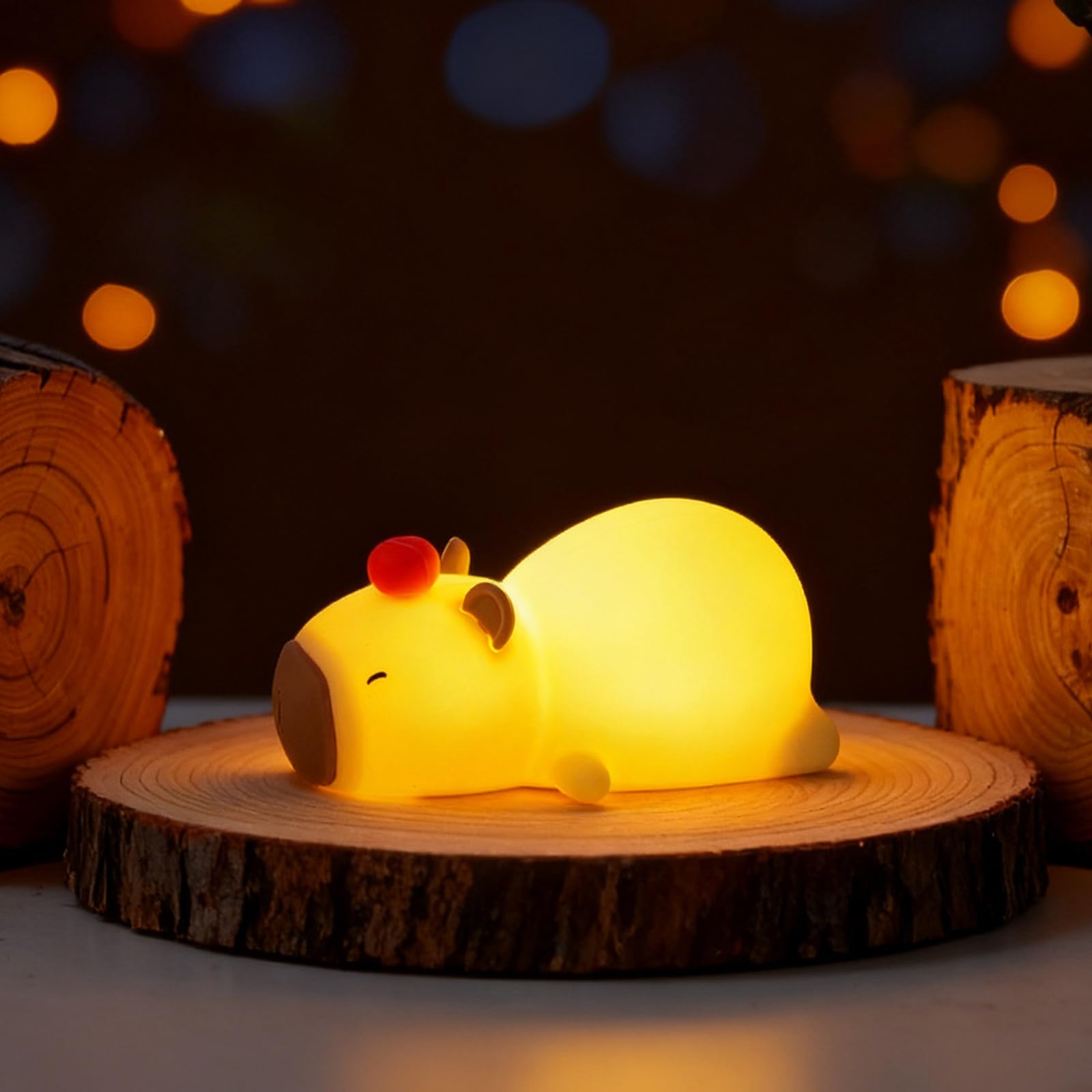 Noaya Boys Capybara A Cute Night Light - Touch Controlled Night Lamp, Adjustable Three Mode Rechargeable Night Lights, Silicone Dimmable Lamp Nightlights, Usb Night Light Lamp, Cute Night Lamp, Capybara