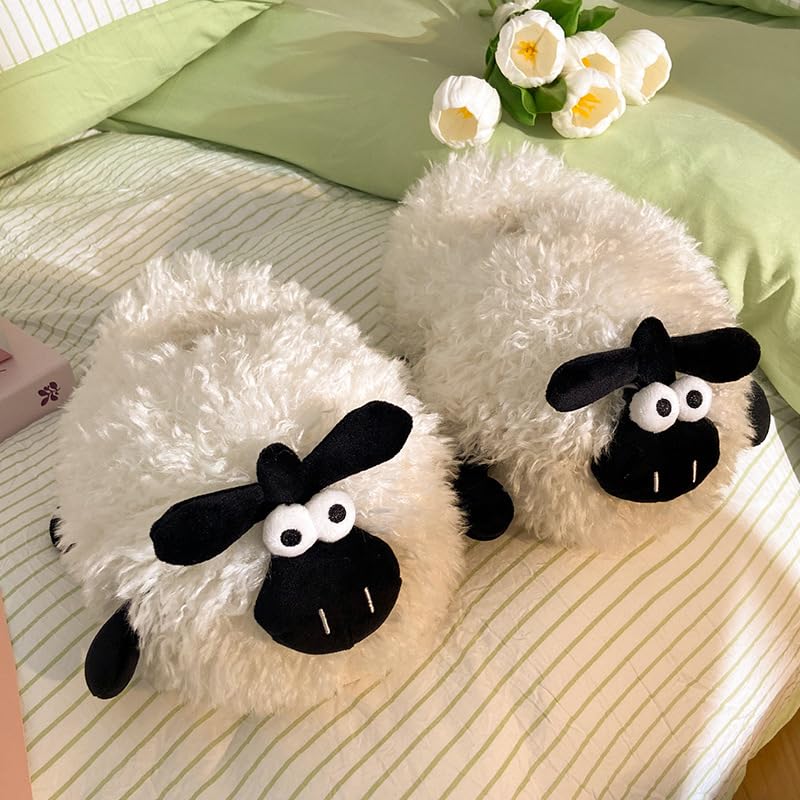 Fuzzy Sheep Slippers House Slippers for Women Fluffy Furry Cute Animal Women's Warm Winter Slipper Indoor 20252