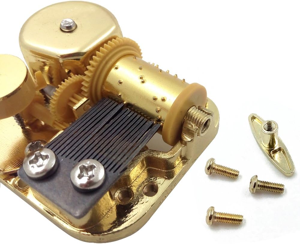 Music Box Movement 18 Note Gold Plated Wind Up Musical Mechanism for DIY