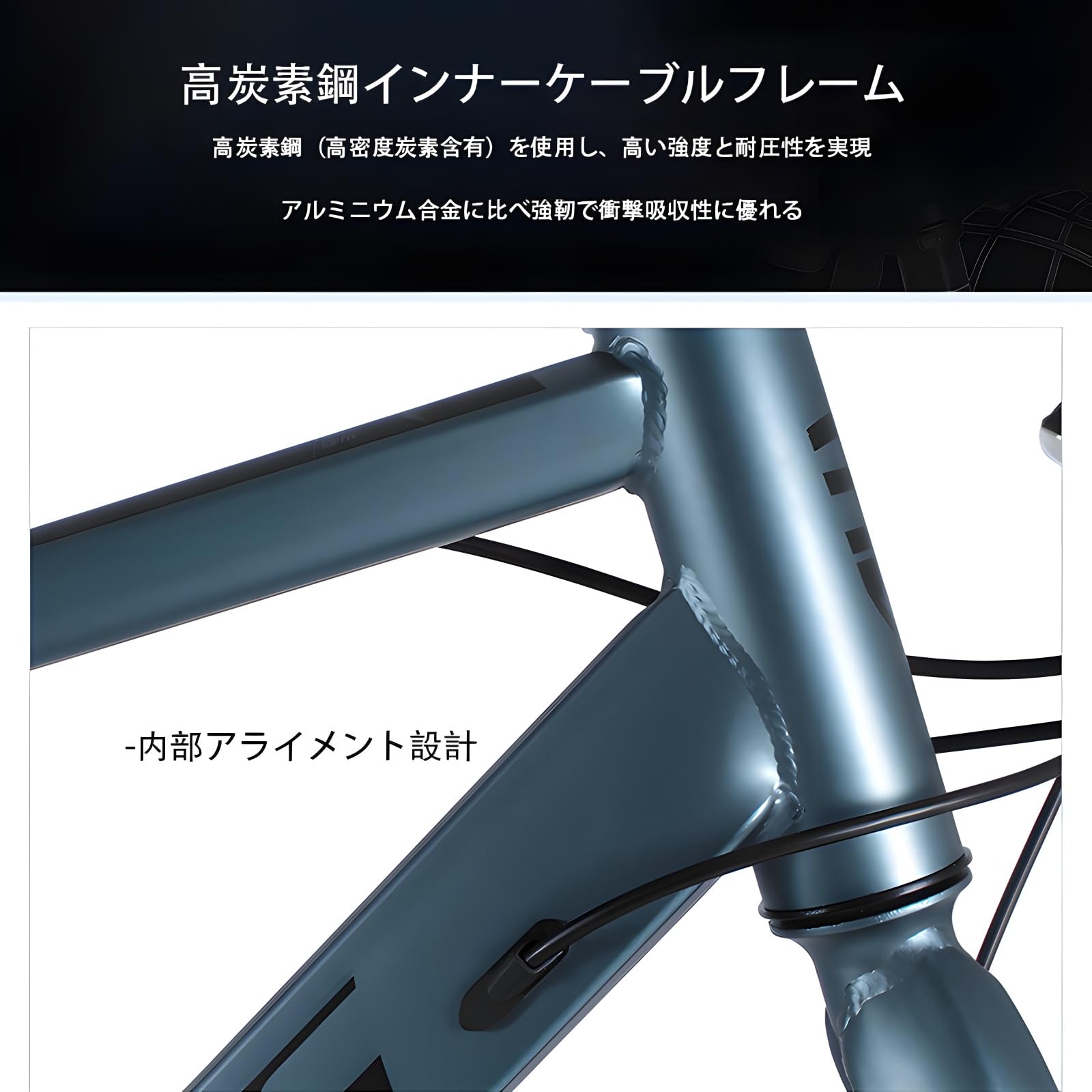 Amazon | マウンテンバイク 高炭素鋼フレーム ロードバイク「700c