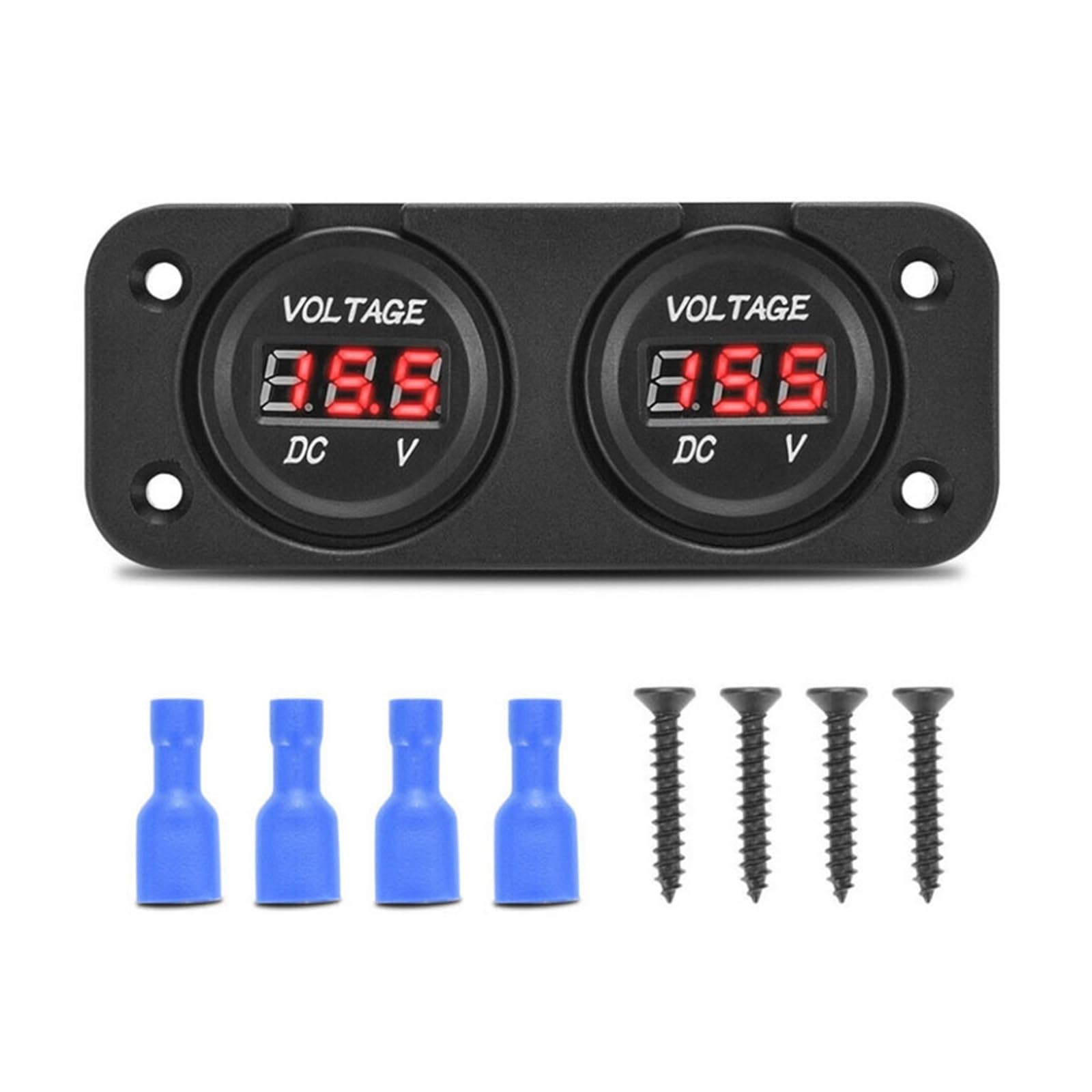 Cyfrowy woltomierz Wodoodporny samochód Podwójny akumulator LED Cyfrowy woltomierz Wskaźnik napięcia łodzi Marine Gauge(Blue Display)