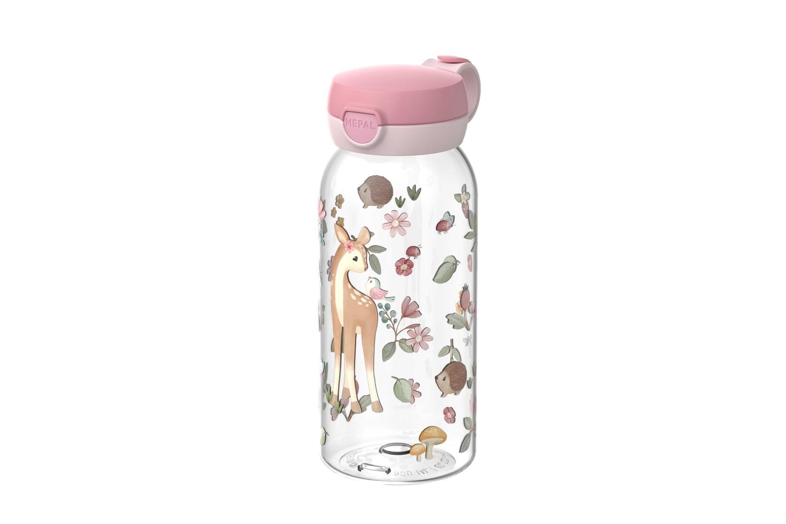 Mepal - Drinking bottle with hinged lid Campus - Lid pops open at the touch of a button - Children's drinking bottle suitable for carbonated drinks - Leak-proof and dishwasher safe - 600 ml - Fairy