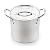 McSunley Medium N Cook Stockpot, 8 Quart, Silver Stainless Steel All Purpose Prep and Canning Bowl