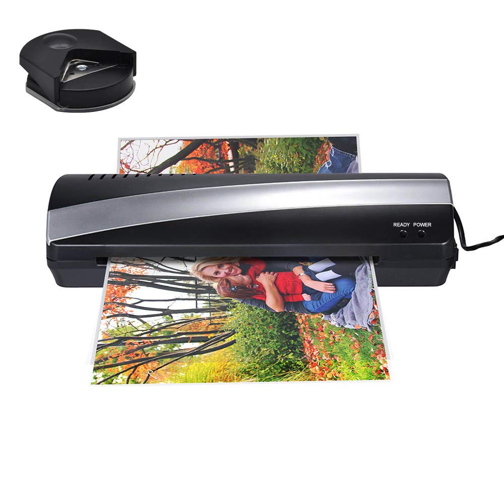 DEYINVI Office Laminator Machine with 4mm Corner Paper Cutter Fast Laminating Speed Jam-release with Pouch Board (A4)