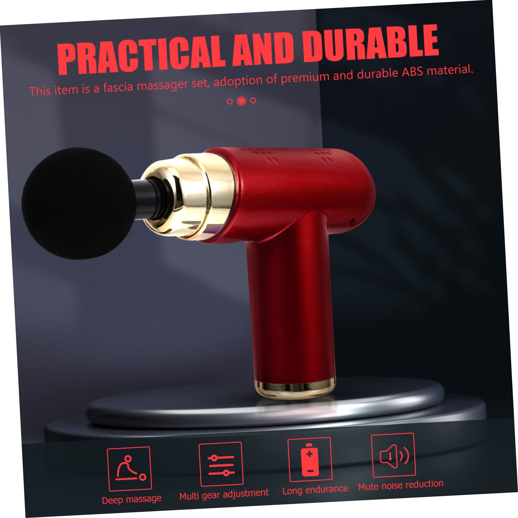 MAGICLULU Massaggiatore Corporeo Elettrico Mini per Fascia Muscolare Massaggiatore Percussione Accessorio Massaggiabile Regolabile da Viaggio per Casa Ufficio