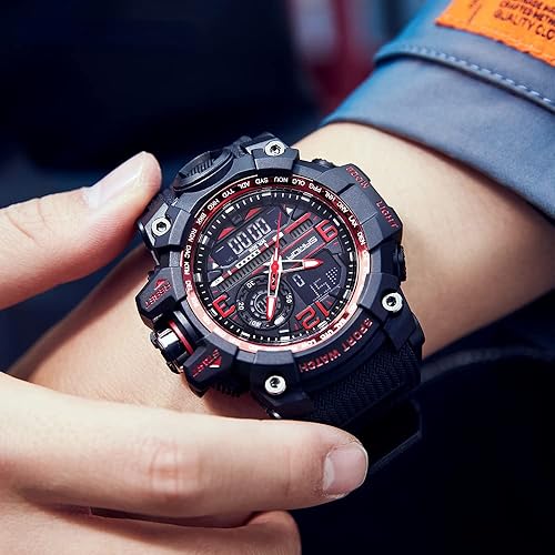 Miniatura 3 de AIMES Mens Watches Sports Outdoor Waterproof Military Watch for Men Tactical Watch Analog Digital Date Alarm Stopwatch Multi-Function Tactics Big