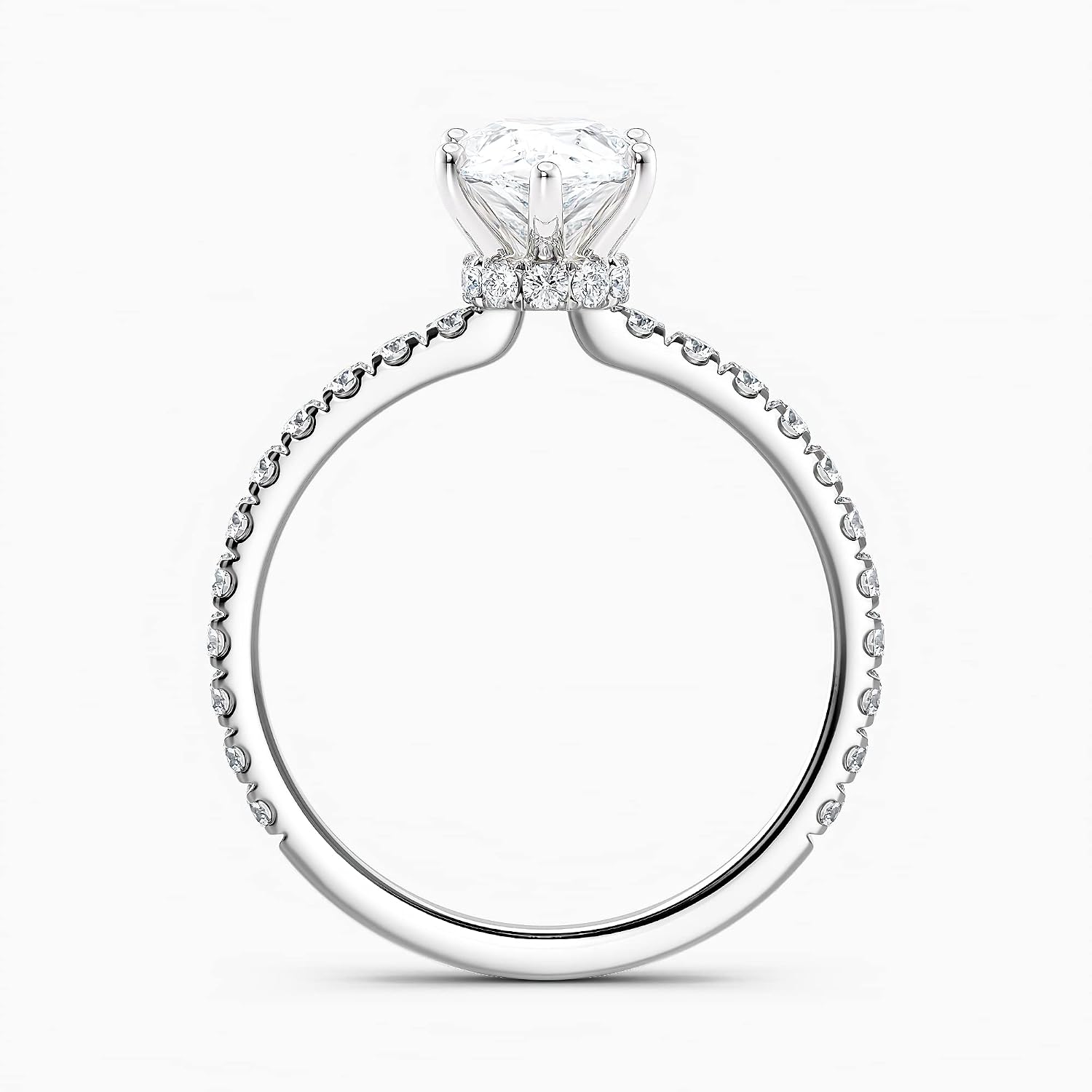 Diamond Wish IGI Certified 1 to 2 Carat Marquise Cut Lab Grown Diamond Ribbon Halo Engagement Ring for Women in 14k Gold with Side Stones (G-H, VS-SI, cttw) Wedding Promise Ring Size 4 to 9