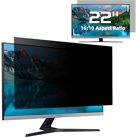WELINC 22 Inch - 16:10 Aspect Ratio - Computer Privacy Screen Filter For Widescreen Monitor - Anti-Glare - Anti-Scratch Protector Film - Protects Your Eyes From Harmful Glare And Blue Light