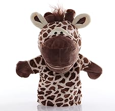 Proumhang Marionnettes à Main pour Enfants,Marionnettes Douces en Peluche d'animaux de Zoo pour Enfants,Garçons et Filles,Grandes Bouches Mobiles Daim 25cm