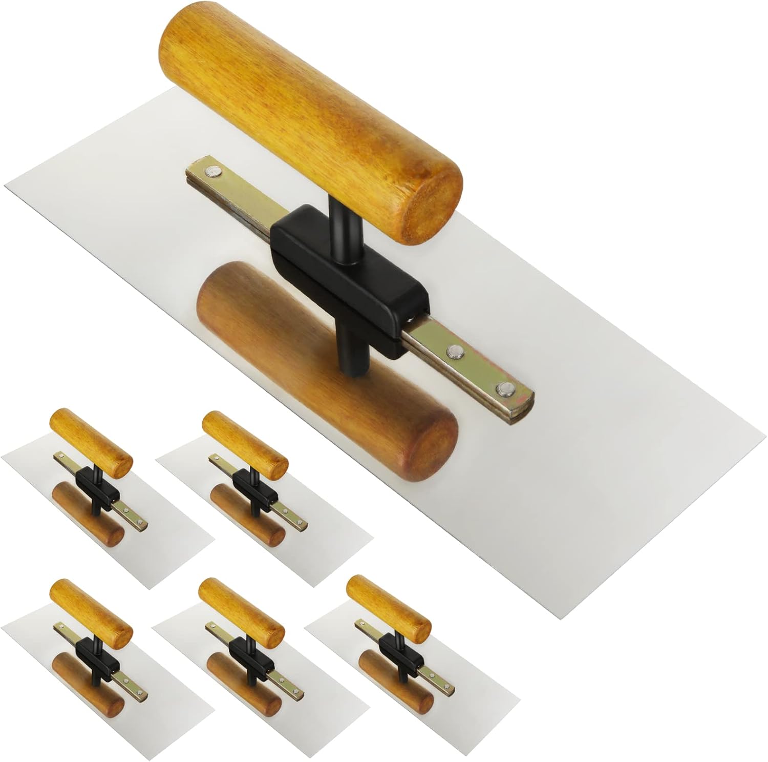 6Pcs 9.5in Plastering Trowel Set, Builders Trowel Set, Stainless Steel