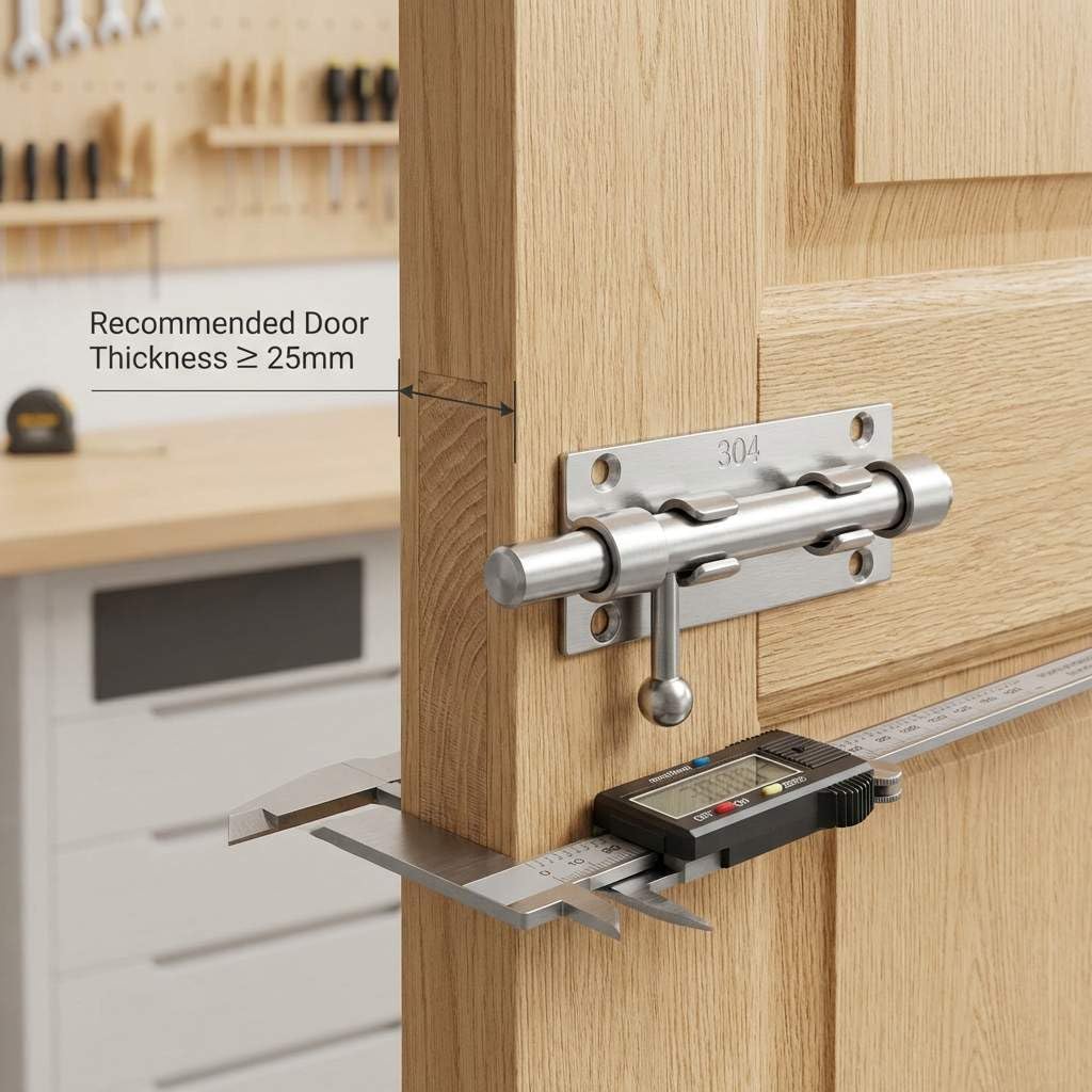QWORK Sliding Bolt Gate Latch, 6.3" Heavy Duty 304 Stainless Steel Safety Barrel Bolt Door Latches with Padlock Hole and 8 Mounting Screws for Doors, Cabinets, Refrigerators