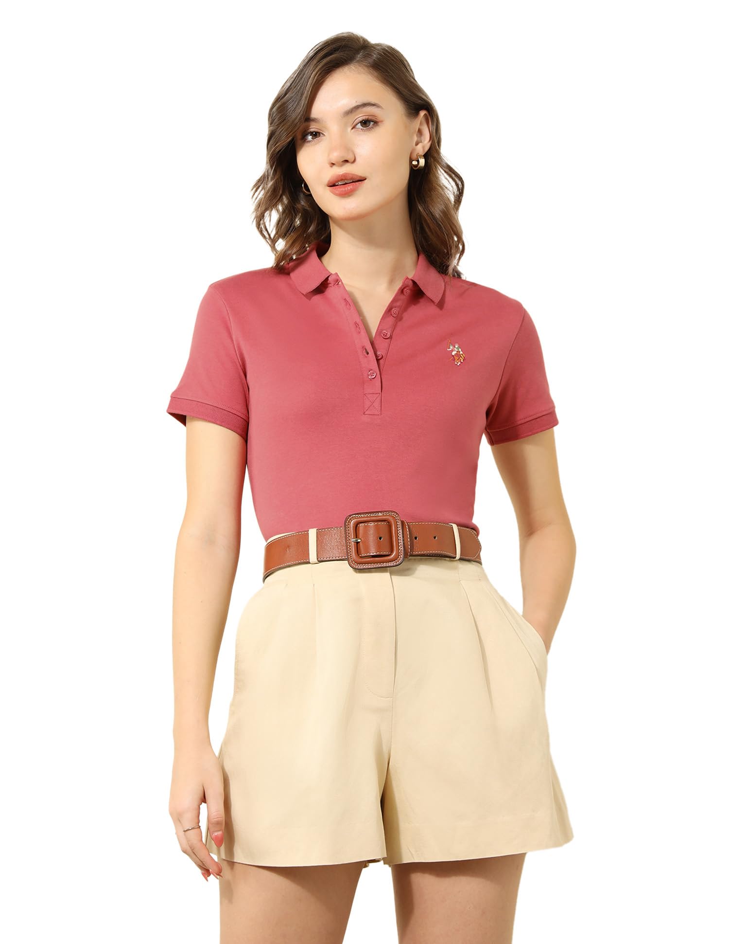 Women's Cotton Solid Regular Fit Polo Shirt