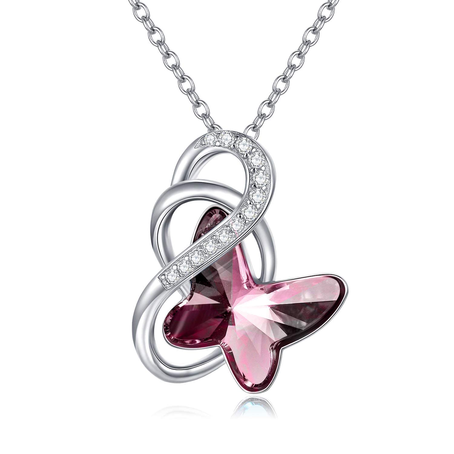 AOBOCO Collana da donna in argento Sterling con farfalle, idea regalo per donne, ragazze, mamma, fidanzata