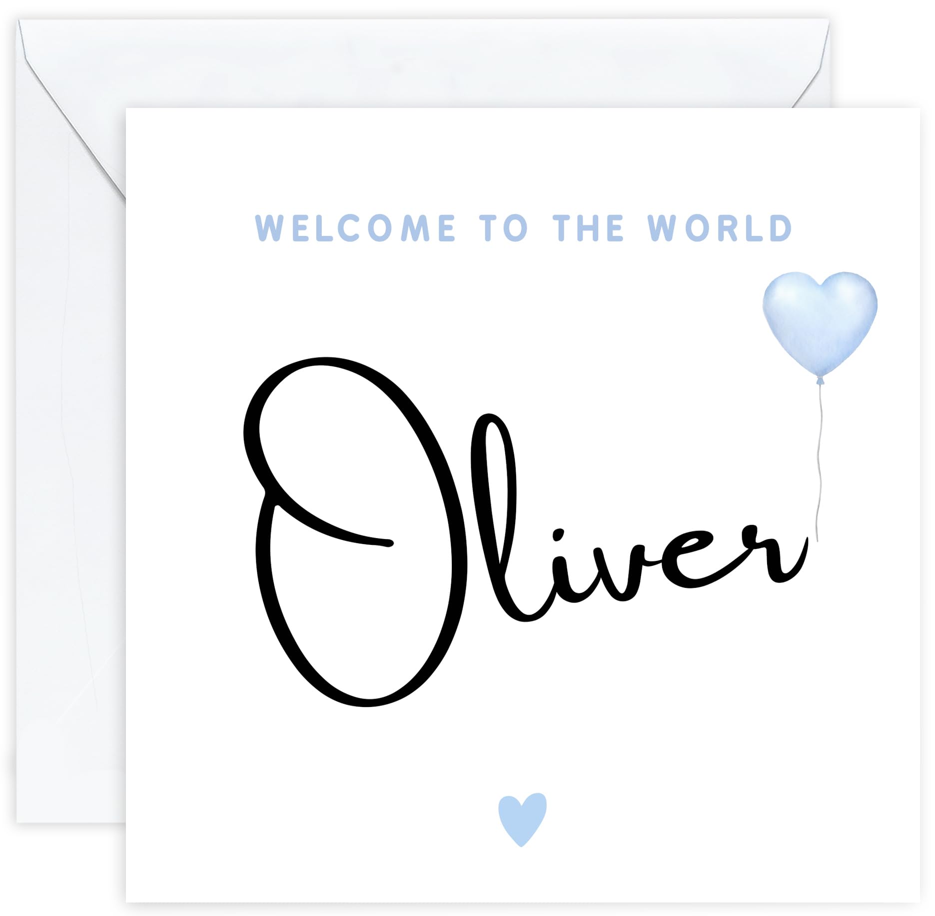 Personalised New Baby Boy Card – Custom Name & Message | Newborn Baby Boy Card, Welcome to the World Card, Newborn Card Boy, New Baby Boy Gift, Baby Son Card (Design 2)