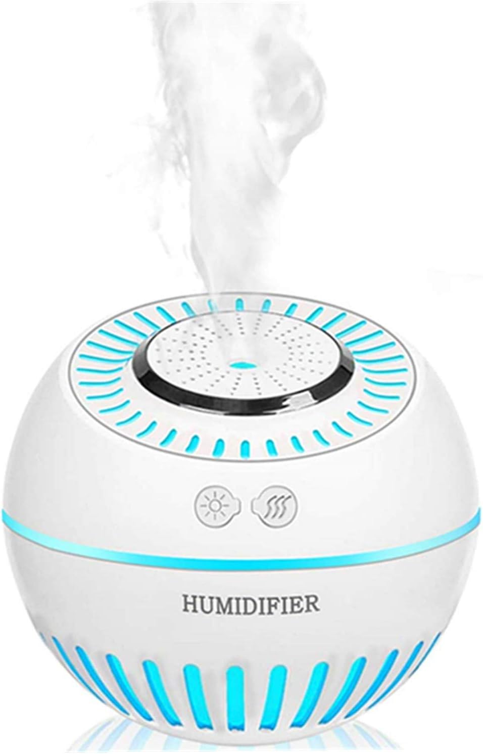 DCMEKA Cool Mist Baby Humidifier, Ultrasonic Aroma Humidifier with 7 Color Lights Aromatherapy Diffusers Auto Waterless Shut-Off for Yoga, Spa, Baby Room, Bedroom, Office, Car, White (380ml 50ml/h)