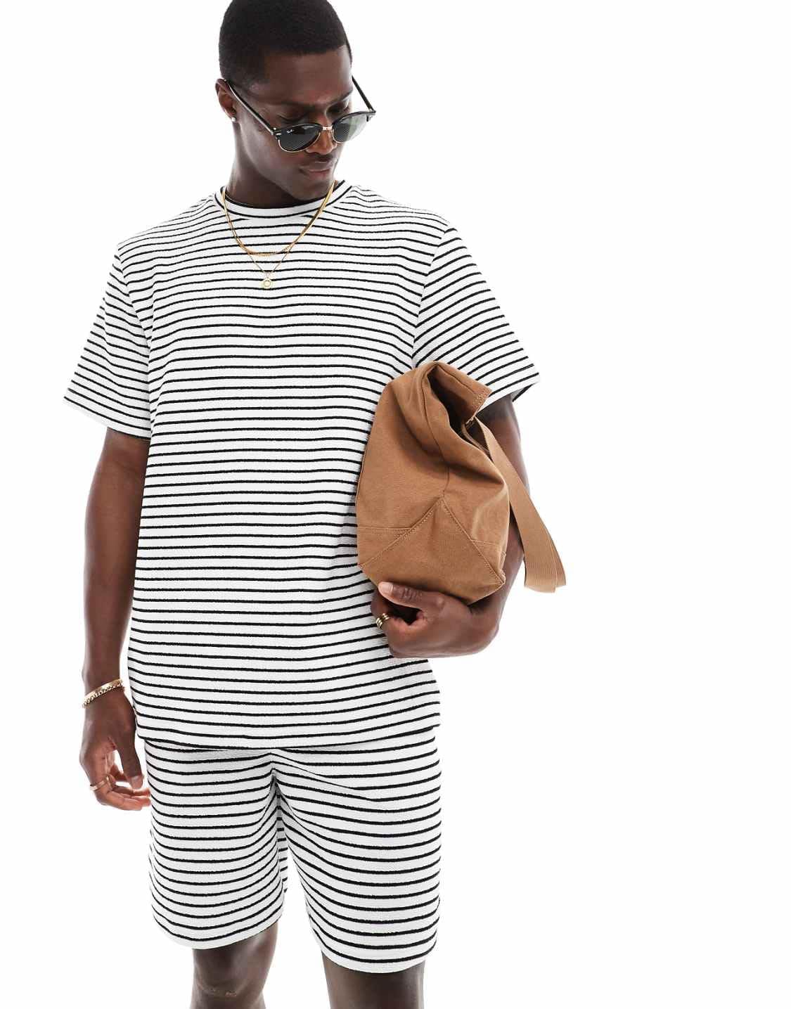 baeship studio Men's Cotton Striped Co-ord Night Suit Set | Summer Loungewear T-Shirt & Shorts | Soft & Breathable Fabric | Sizes S to XXL | ₹499 | Multiple Colors Available-picture-29