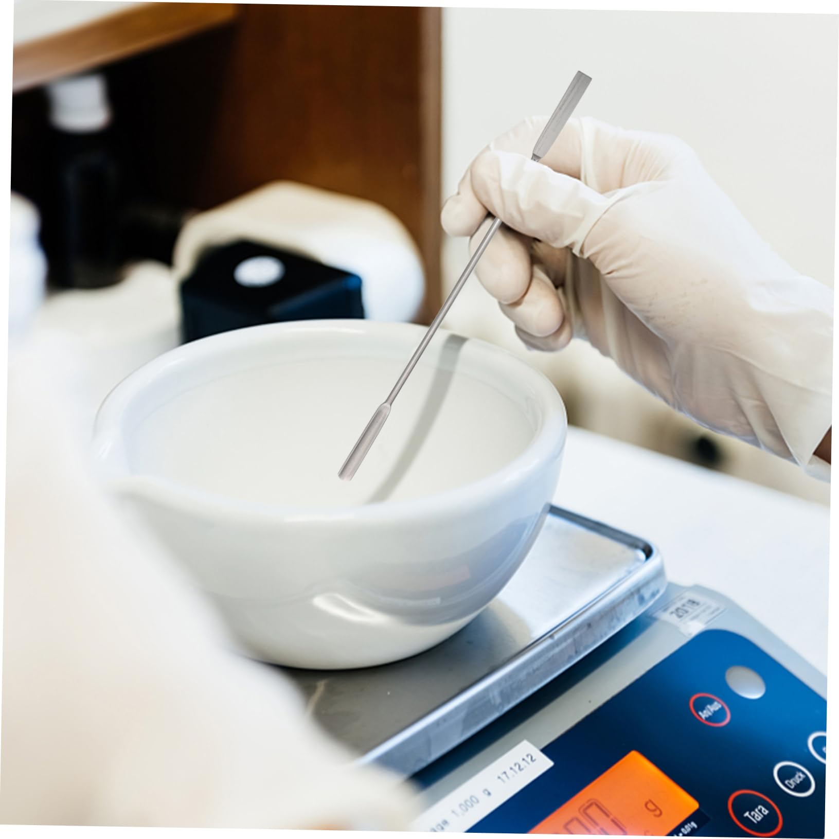 MUCKLILY 20cm Lab Scraper Stainless Steel Spatula for Restaurant Home and Lab Transfer Powders