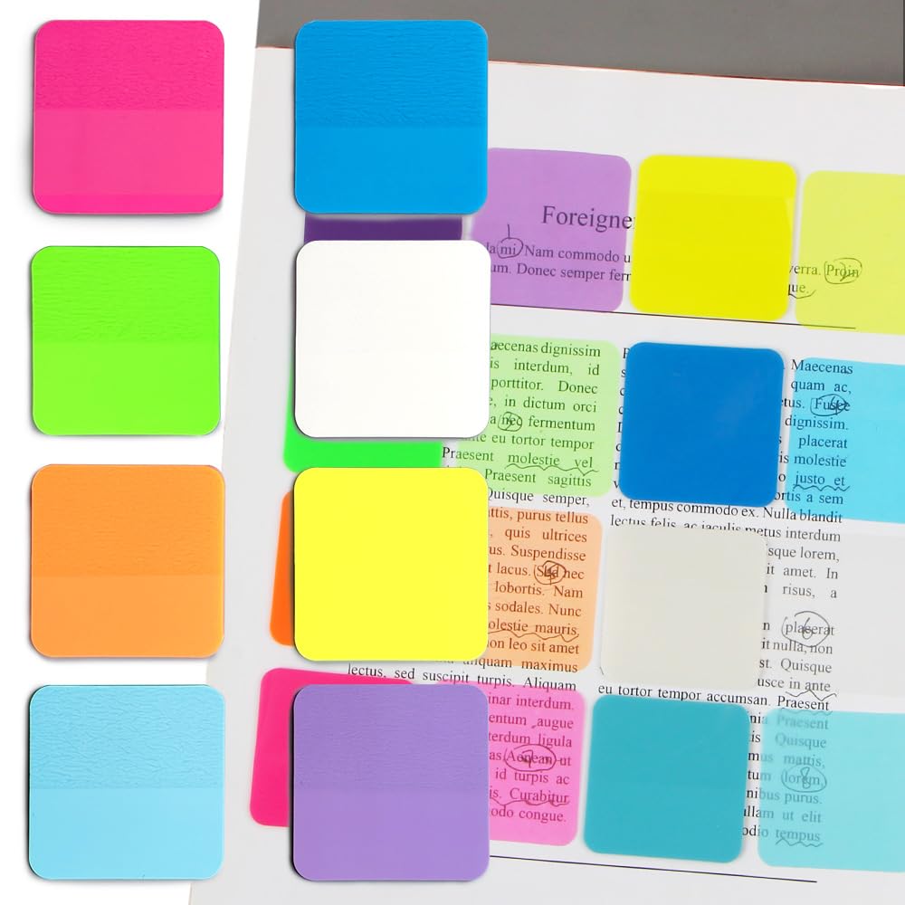 スティッキーノート 半透明 160枚入り Amazon.com : 160 Sheets Transparent Sticky Notes - Colored, Clear