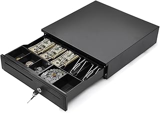 Tangkula Cash Register Drawer, for Point of Sale (POS) System with Removable Coin Tray, 5 Bill/5 Coin, RJ11 Key-Lock Works...