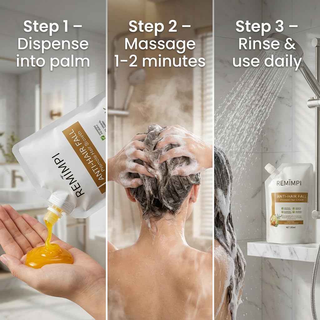 Herbal Anti-Fall Shampoo with Ginger, Ginseng, Jojoba & Oat Extracts, 300ml 2-Pack