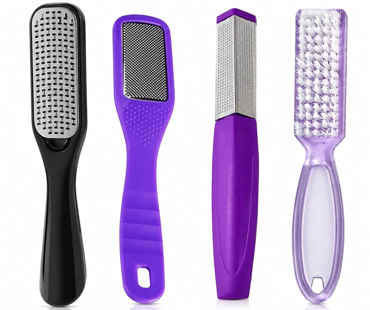 Pedicure Foot File | Plastic Handle | Heel Scraper & Dead Skin Remover | Multicolour Pack of 4-image-11