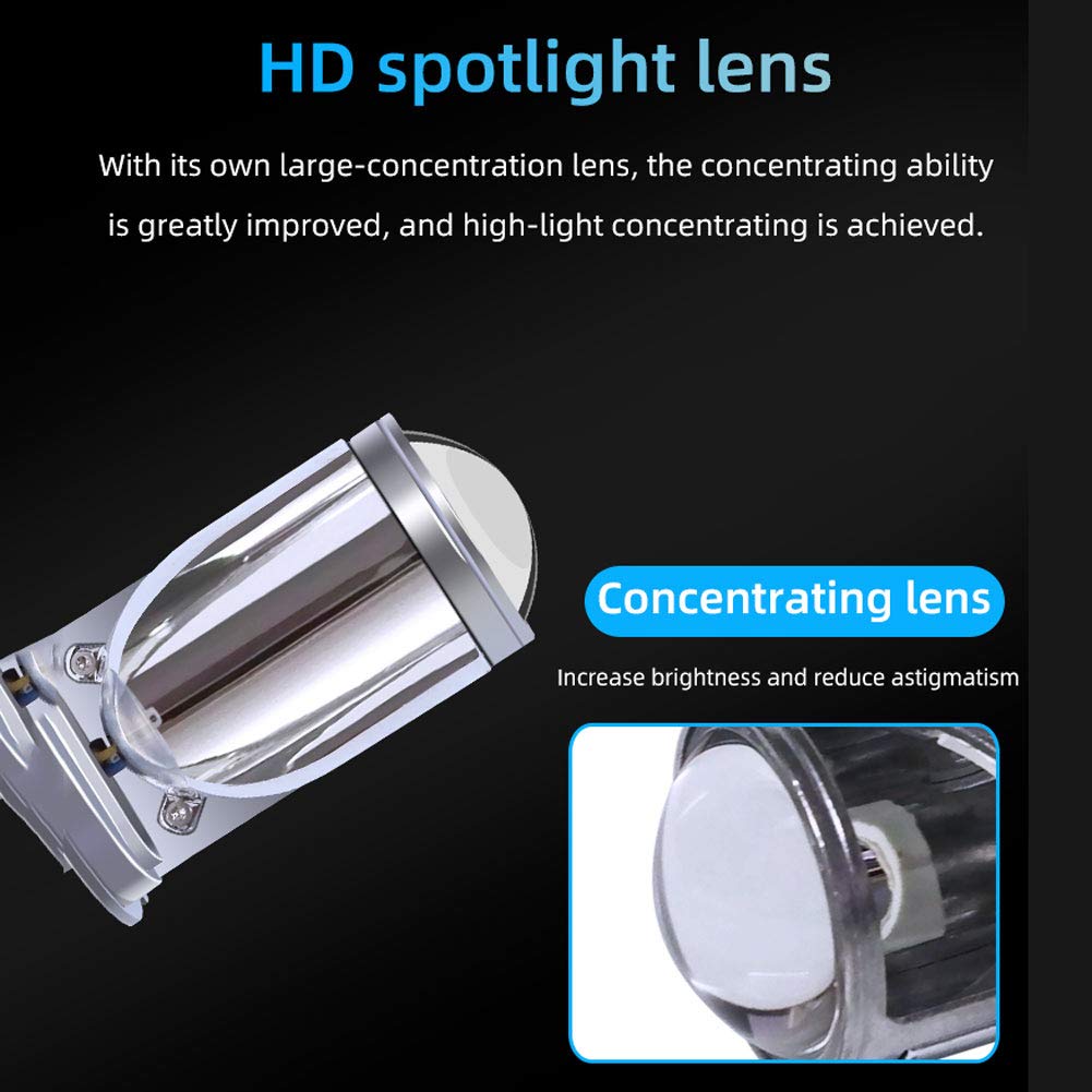 Lampadine per Fari LED H4, Tricolore Lente Luce Fisheye 60W 8000Lm Avvio Immediato Ip65 Impermeabile Vicino E Lontano Oneness Fisheye (2 Pezzi) H4