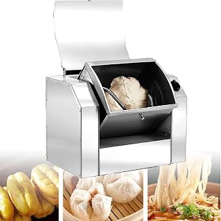 Electric Mixer, Fully Automatic Dough Kneading Machine, Large Horizontal Stainless Steel Flour 30 Kg/Hour Professional Machine,5kg