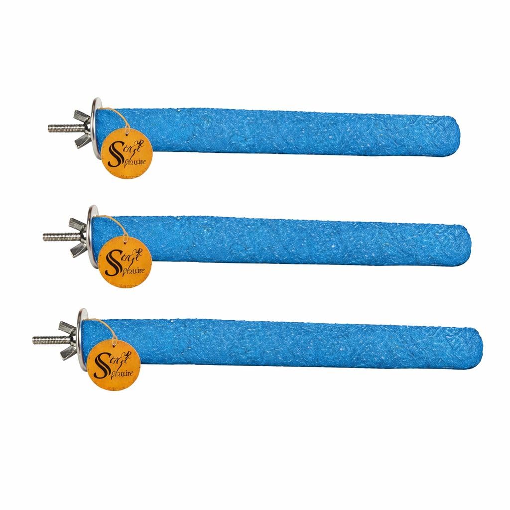 Sage Square Bird Sand Perch Combo Set of 3 Natural Wooden | Cage Rod for Budgies Cockatiels Lovebirds Parrots Finches | Foot Rest Branch | Exercise Stick for Habitat Accessories Training (4 Inch)-image-44