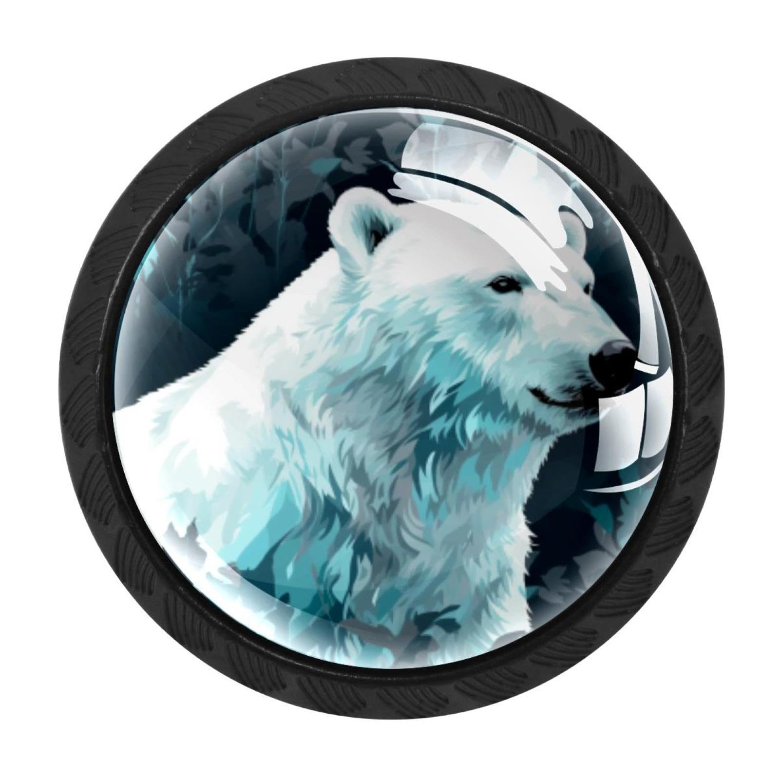 CHENZZZZ 4 Pack White Bear Drawer Knob Cabinet Hardware
