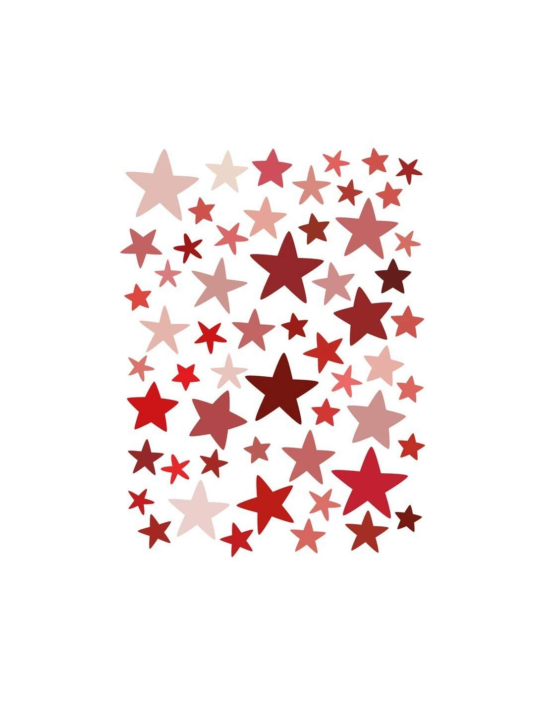 Stickers muraux étoiles rouges format bandeau horizontal 105 cm