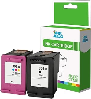 InkJello Ink Cartridge For Printer, Compatible With HP Tango Envy Photo 6200 6220 6230 6230 wifi 6232 6234 7100 7130 7134 7800 7830 7834 Tango X 303XL (Black/Tri-Colour 2-Pack)