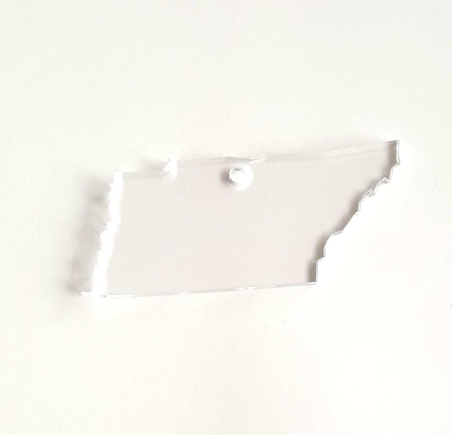 25 Acrylic Keychains State Tennessee Blank Clear 1/8" Thick (Optional Key Ring) (2.5" with Key Ring)