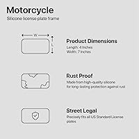 Vista 4 de Rightcar Solutions Marco de matrícula de motocicleta de silicona de alta calidad, a prueba de óxido, a prueba de sonajeros, resistente a la Azul