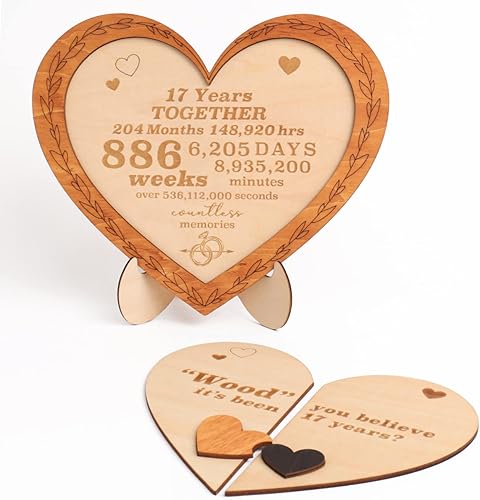 Vista 8 de Regalos de madera de aniversario de 14 años para ella y él, regalos de boda 14 aniversario para marido y esposa, aniversario para parejas casadas