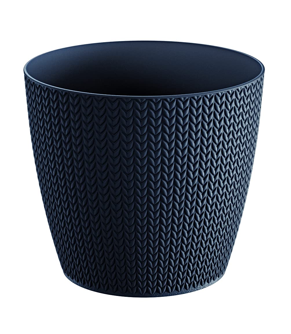 Urbn-Living BlackSet Of 2Wheaty Round Flower Pot16.7X18.9X18.9Cm from B&Q