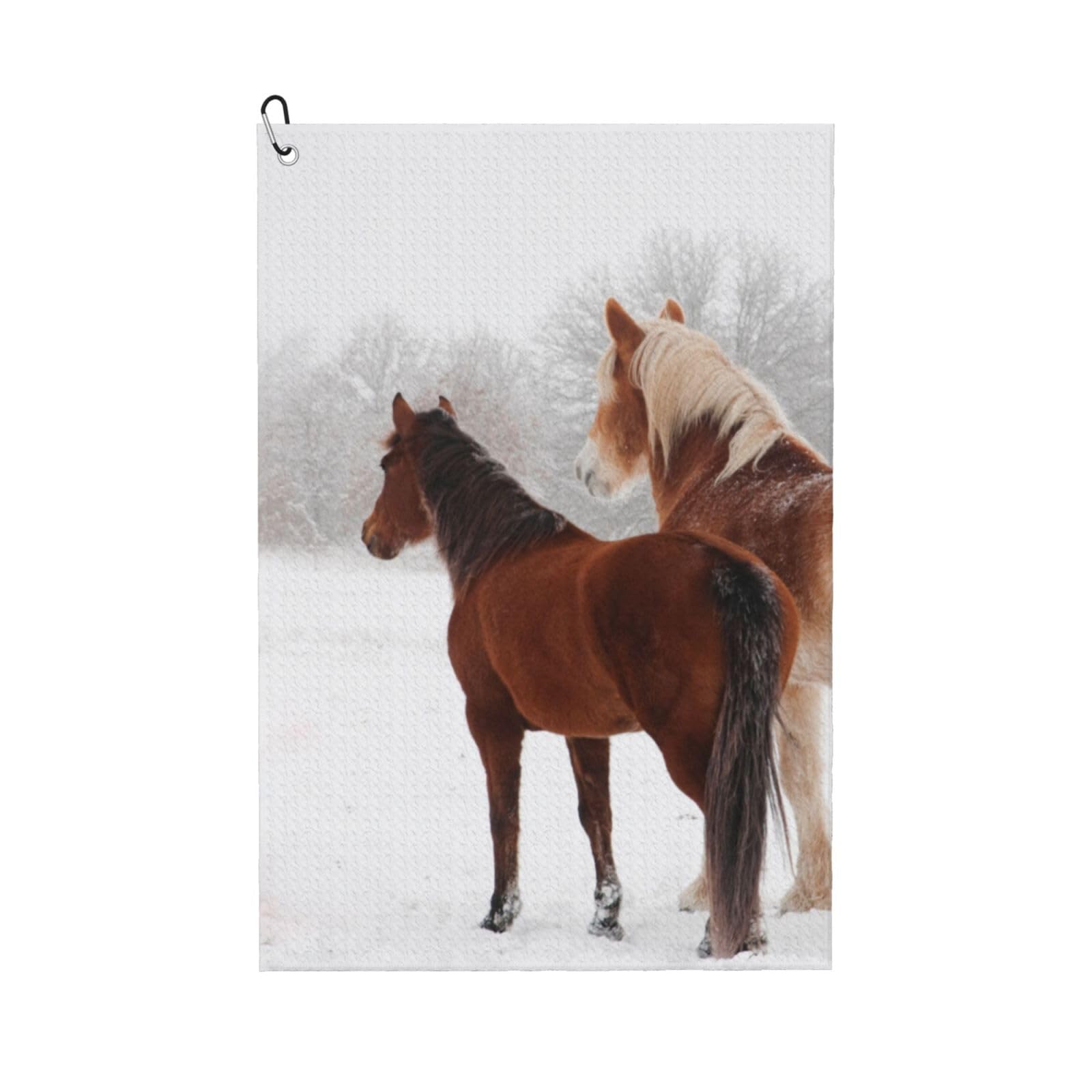 Hnnkloy Horse, 16x24 in Portable Waffle Golf Towels with Carabiner Clip for Golf Bag