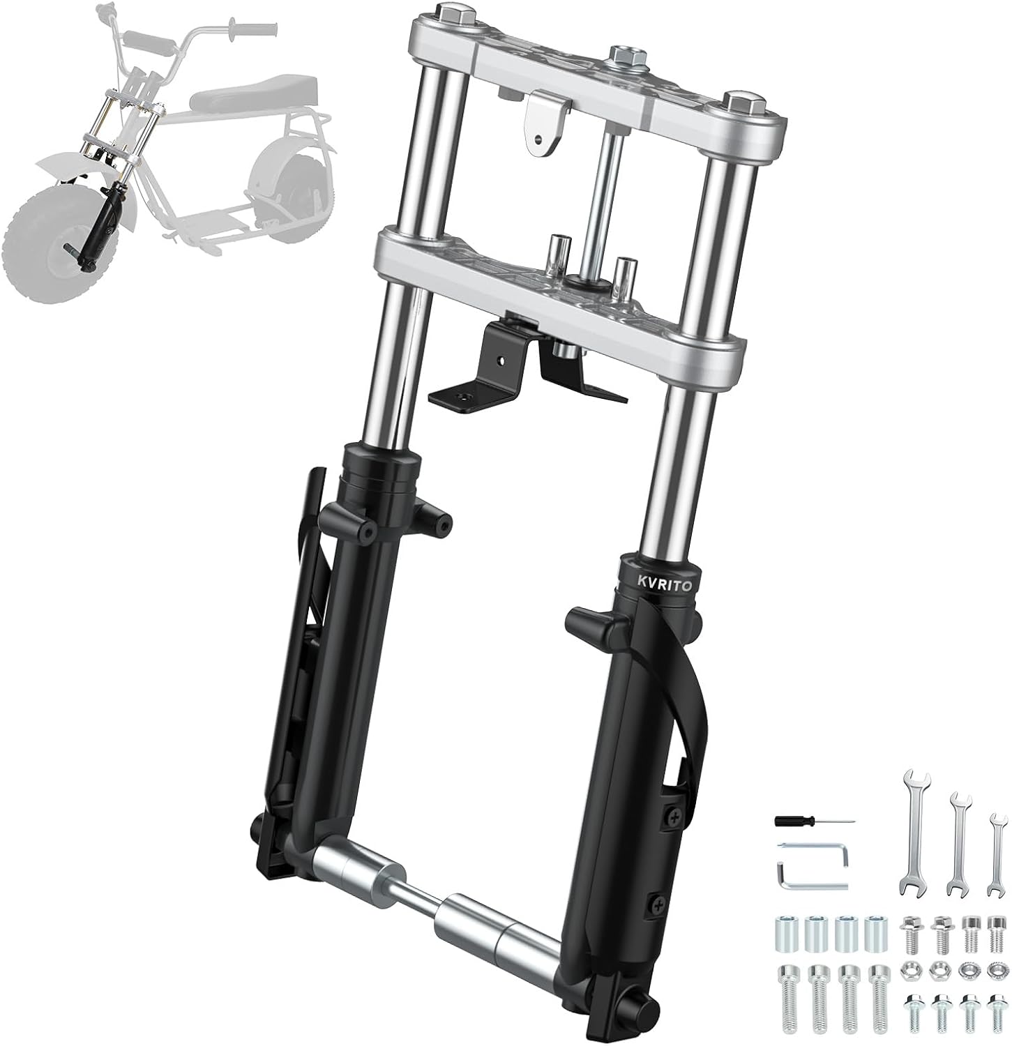 Mini Bike Front Suspension Forks Kit Compatible with GMB100 Baja DB30 Monster Mega Moto MM-B80 MM-B105 Coleman CT100U Motovox MBX10 MBX11 Trailmaster Storm 200 80cc 99cc 105cc Minibike Parts