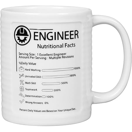 SQOWL Ceramic Engineer Coffee Mug for Men Funny Tea Cup Fathers Day Valentines Day Christmas Birthday Anniversary Retirement Gifts for Dad Mom Friend