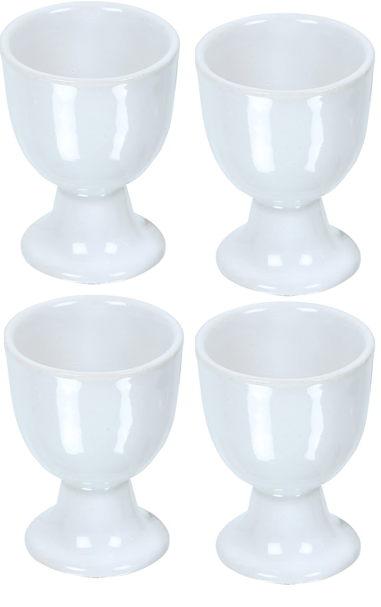 Soporte para huevos de cerámica blanca en juego de 4 hueveras de mesa cocinas