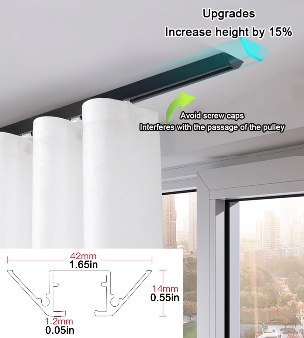 Binario per tende da soffitto, a forma di V, pieghevole, a 90°, per tende, soluzione per la casa e la privacy