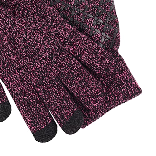 DYNWAVE Luvas quentes de inverno forro de tela de toque antiderrapante em malha de mão cheia de mens