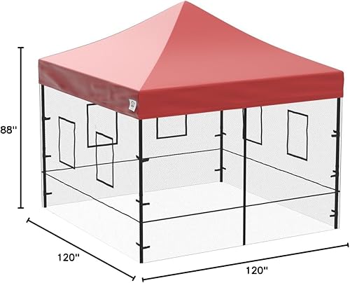 Miniatura 2 de Impact toldo de 10 x 10 pies, elevable; casa de campaña con paredes laterales, para proveedores de servicio de alimentos, Malla Negra