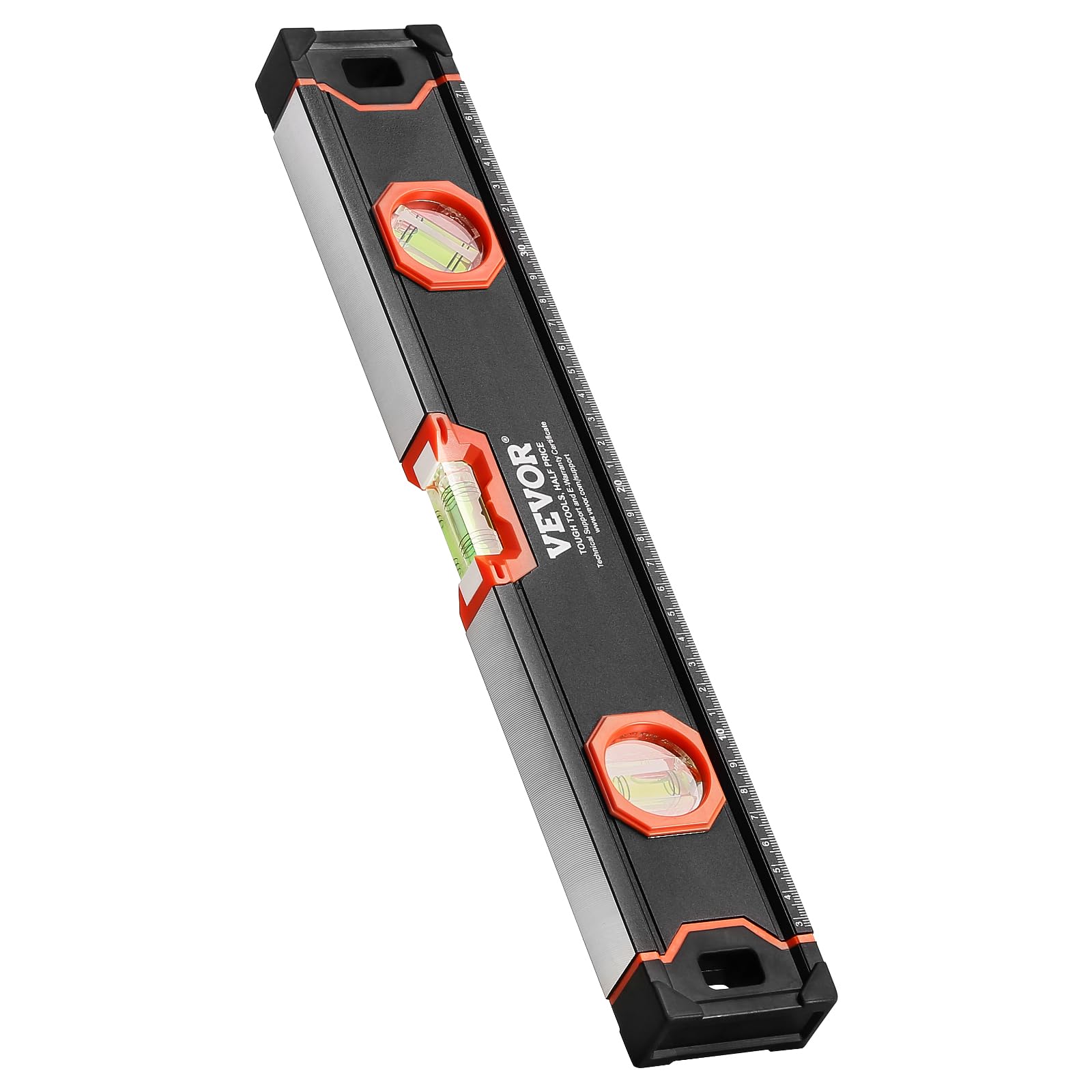 VEVOR 4-teiliges Torpedo-Wasserwaagen-Set, 120/60/40/25cm alle magnetischen Wasserwaagen, Libellen-Lineal für 45/90/180 Grad, magnetisches Kasten-Werkzeug aus Aluminiumlegierung