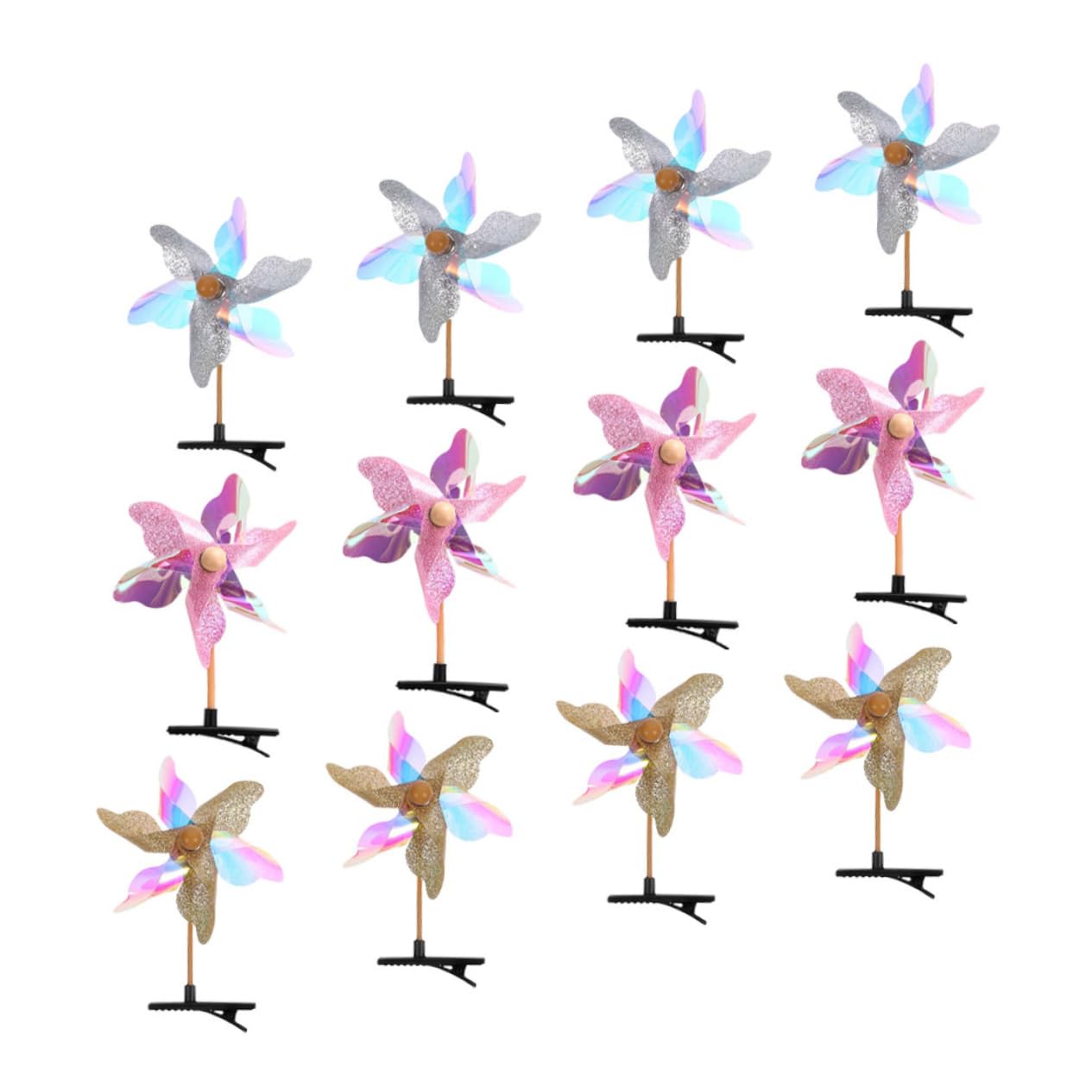 Beavorty 60 Stück Windmühlen Haarnadeln Glitzer Haarspangen Mädchen Haar Accessoires Windmühlen Haarspangen Haar Accessoires Für Mädchen Glitzernde Für