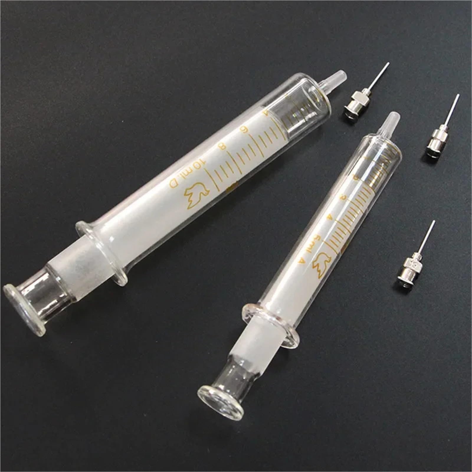 Seringue en verre avec aiguille en métal, 5 ml/10 ml pour réparation de téléphone et huile de soudure (5 ml avec 10 ml)