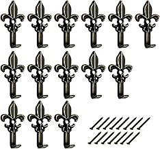 Picture Hooks, Set of 15 Gold, Florentine Lily Shape Hanger, 3 cm Hook, 10 mm Nails