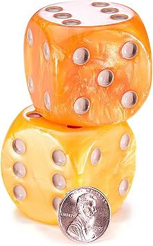 Flat River Group Rolling Realms Premium Dice Set - 35mm Epic Dice Pair, Door Protector Games, Jumbo Resin d6s, Rolling Realms of Stonemaier Games, Table Top Role Playing, For Use With Game Accessory